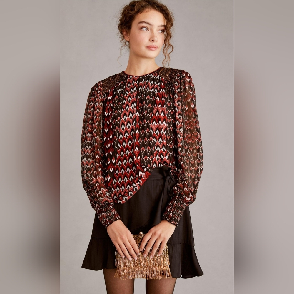 Anthropologie x Bl^nk London Sequin Embellished Blouse XXS